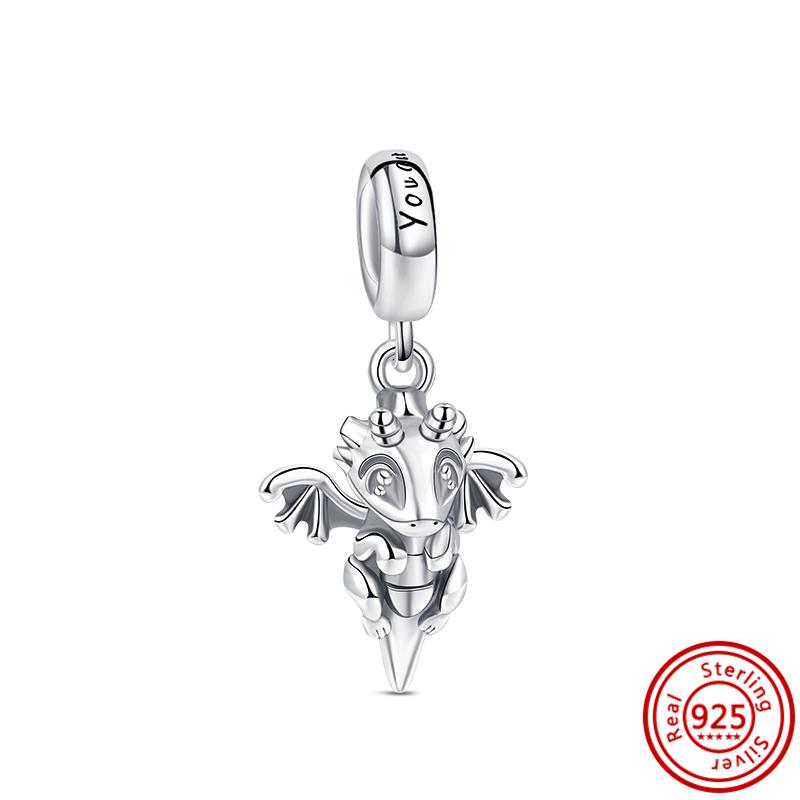 Sterling Pet Cat and Dog Pendant Unicorn Flower Family Beads Fit Original  Charms Bracelet Women DIY Jewelry