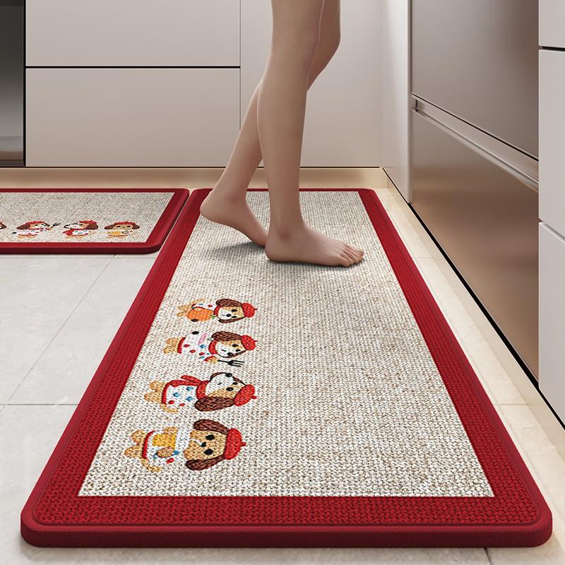 Kitchen Floor Mat Absorbent Oil-proof Non-slip Washable Cartoon Rug Home Entry