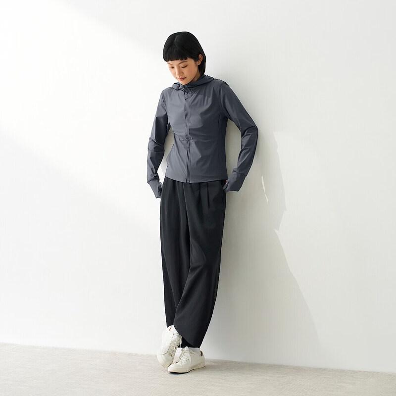 MUJI Women's UV Protection Cool Touch Lightweight Zip Hoodie