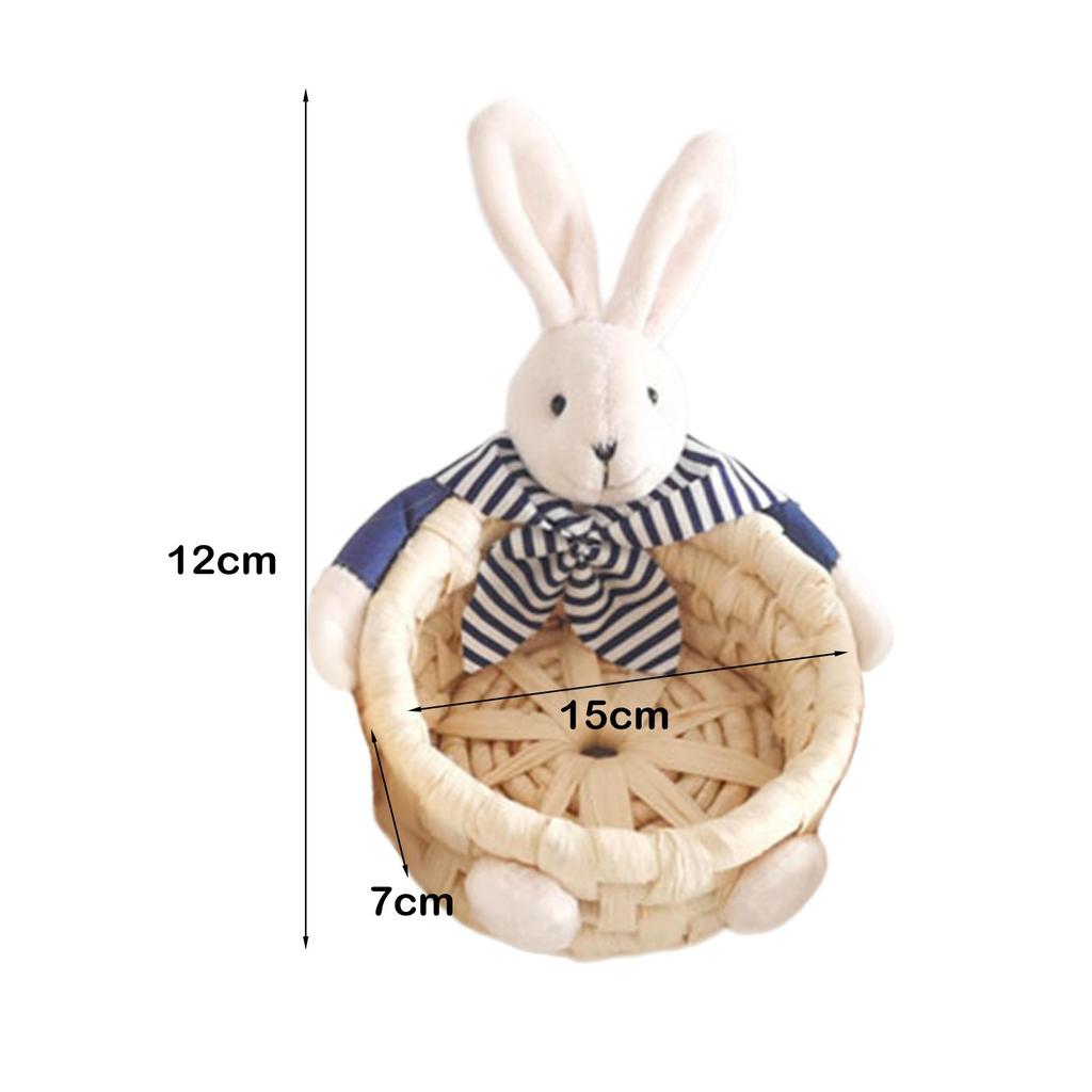 Miniature Easter Bunny Basket Reusable Multipurpose Easter Decorative Storage Basket for Home Bedroom Holiday Festival Decor