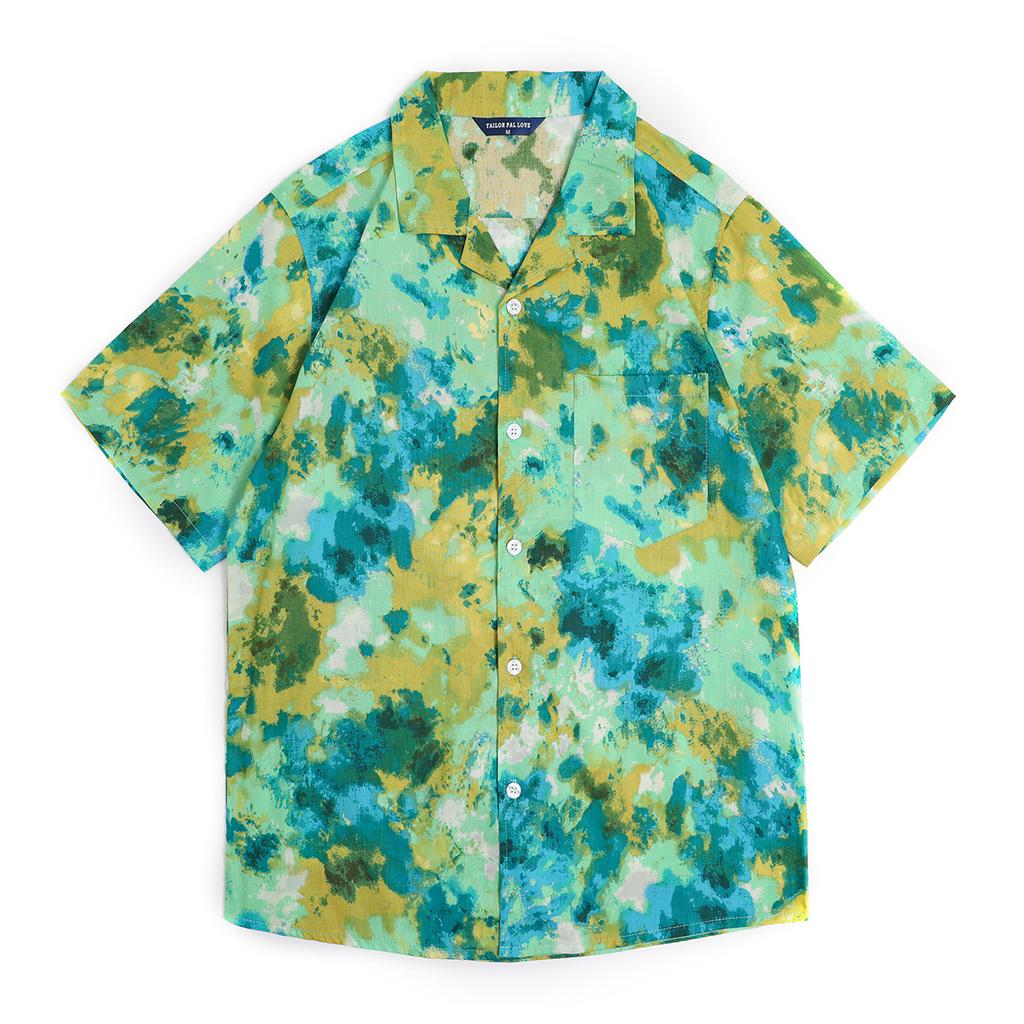 Hawaiian beach shirt casual shirt men's loose short-sleeve shirt