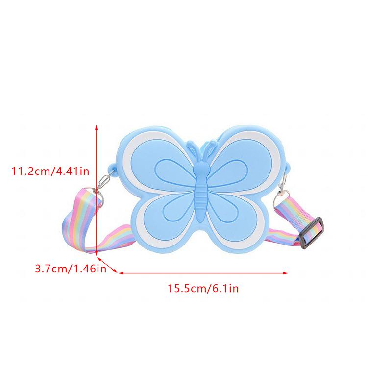 Lovely Children'S Silicone Shoulder Bags Cute Butterfly Shape Baby Girls Crossbody Bag Candy Color Kids Small Coin Purse