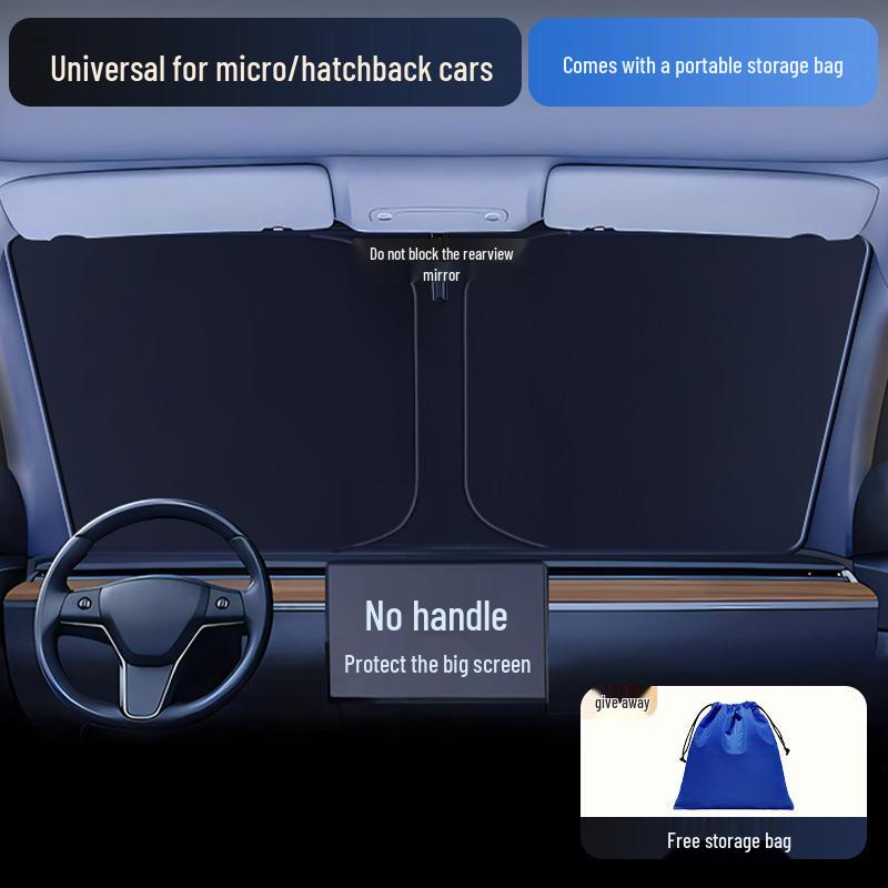 Car Sun Visor Sunshade for Small Windows - Heat Insulation Curtain for Interior Windshield