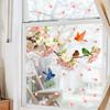 Floral Branch with Bird Static Cling Window Stickers No Glue Removable Reusable for Bedroom Living Room Study Home Decor