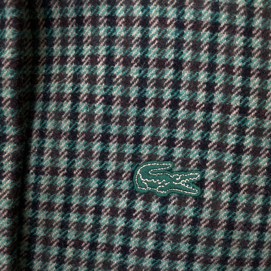 Lacoste BF1111L Classic wool blend soutien collar coat coat 36 greenUsed