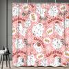 Christmas Cute Highland Cow Shower Curtain, Merry Christmas Farmhouse Funny Western Animals Bath Curtain, Winter Snow Pine Tree