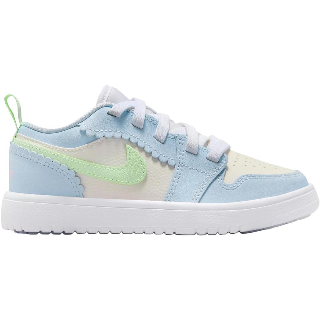 Air Jordan 1 Low Alt SE PS Half Blue Kids Sneakers Sail White Vapor-Green IB7117-403