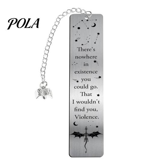Black Tassel Bookmark Pterosaur Bookmark, Stainless Steel Fourth Wing Design Page Marker with Smooth Polished Tassel, Unique Literary Gift for