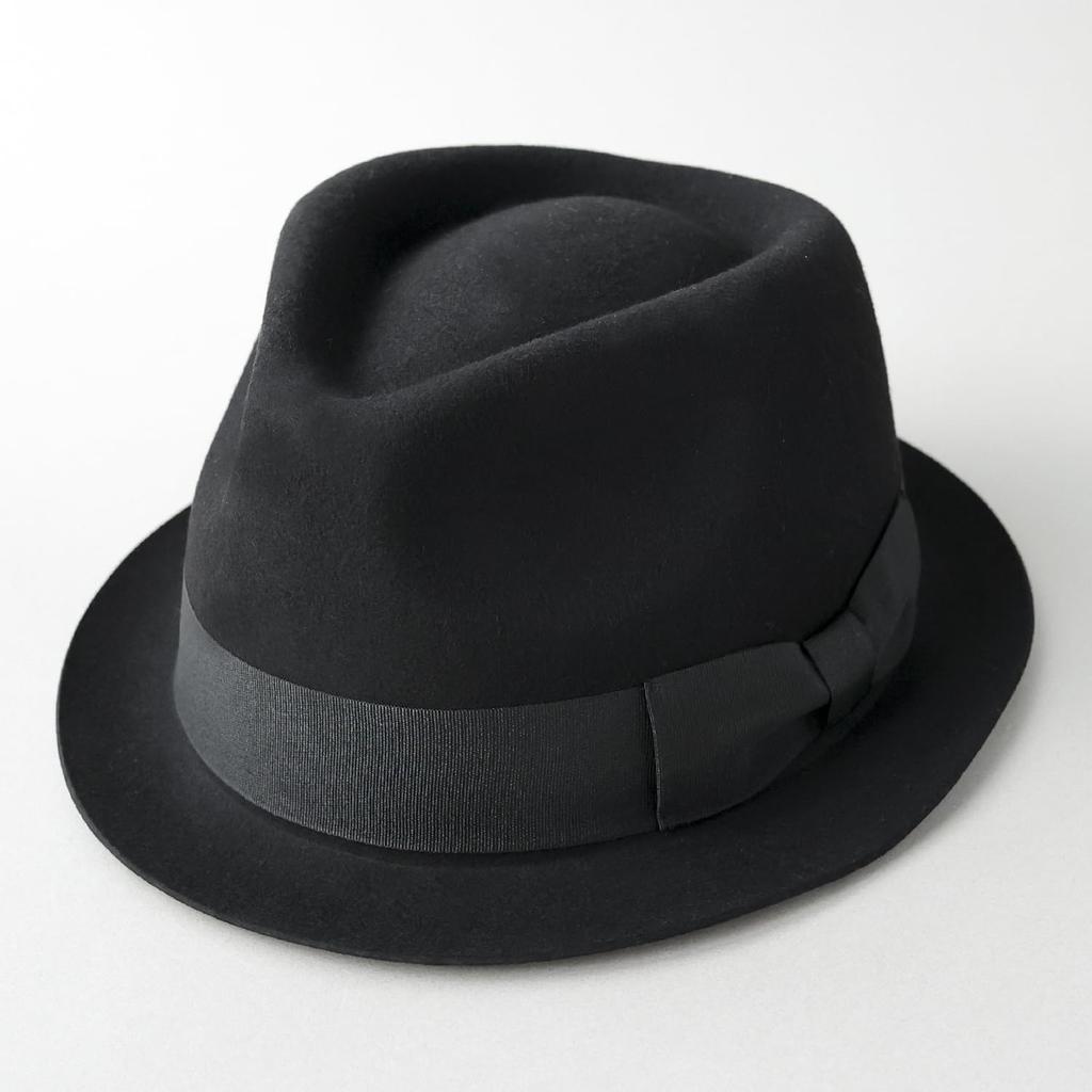 Reck Hatter Australian Wool Short Brim Felt Wide Size Size M Men's Hat, Brim, Fall/Winter, Black, RH-104,