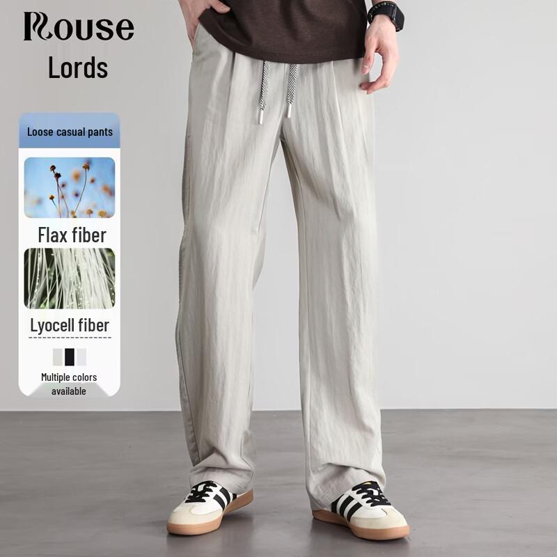 Men s Summer Lyocell Blend Relaxed Straight-Leg Trousers 185