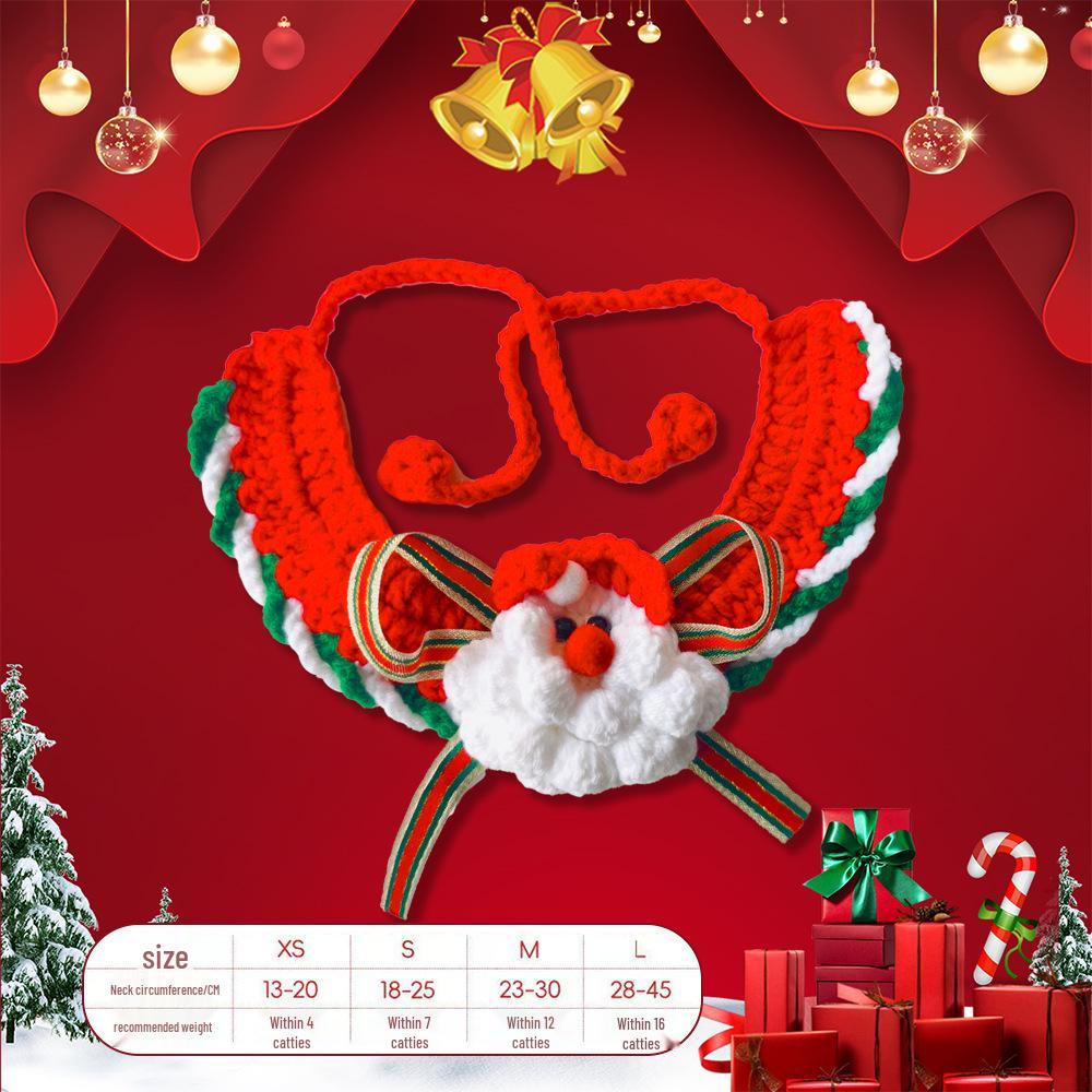 Weihnachts-Strickschal für Haustiere & Katzen-Lätzchen-Anhänger