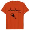 Men's Clothing Ski Skiing Heartbeat Snowboard Shirts Fashion Graphic Short Sleeve Tee O-Neck Harajuku Men Oversized T-shirt