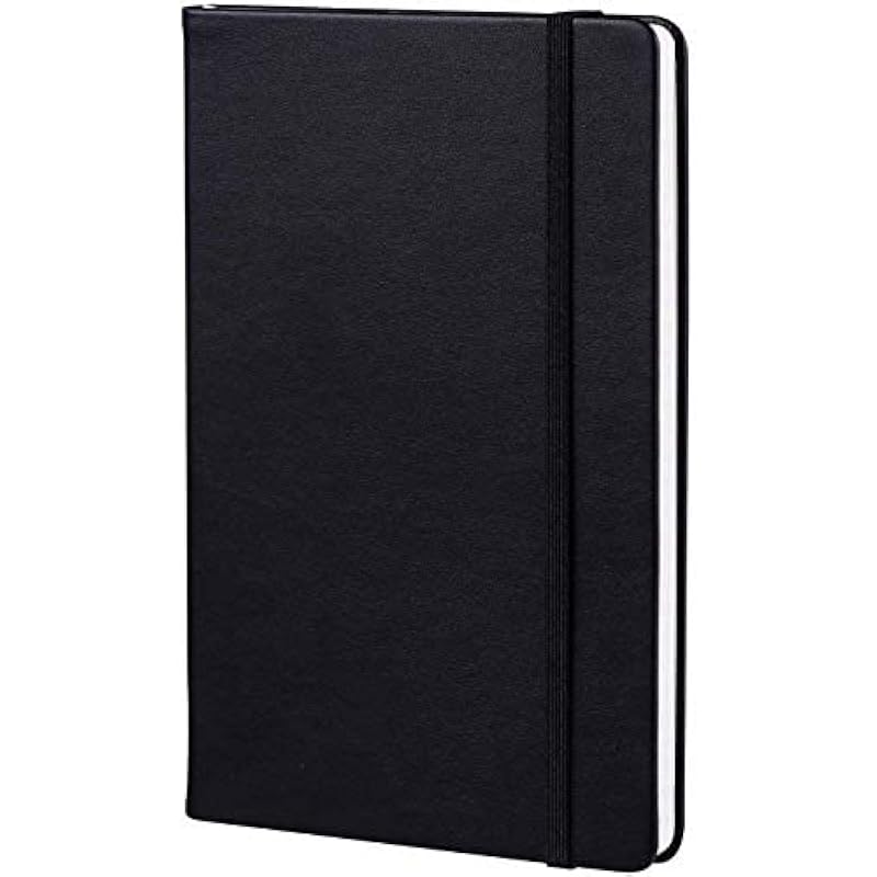 AccuPrints Black Pu Leather Notebook Diary 5.8 * 8.3 inches 200 Ruled Pages