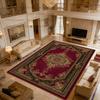 European Red Retro Large Apartment Soft Carpet Decoration Living Room Non-slip Luxury Rug Easy Clean Lint-free Coffee Tables Mat