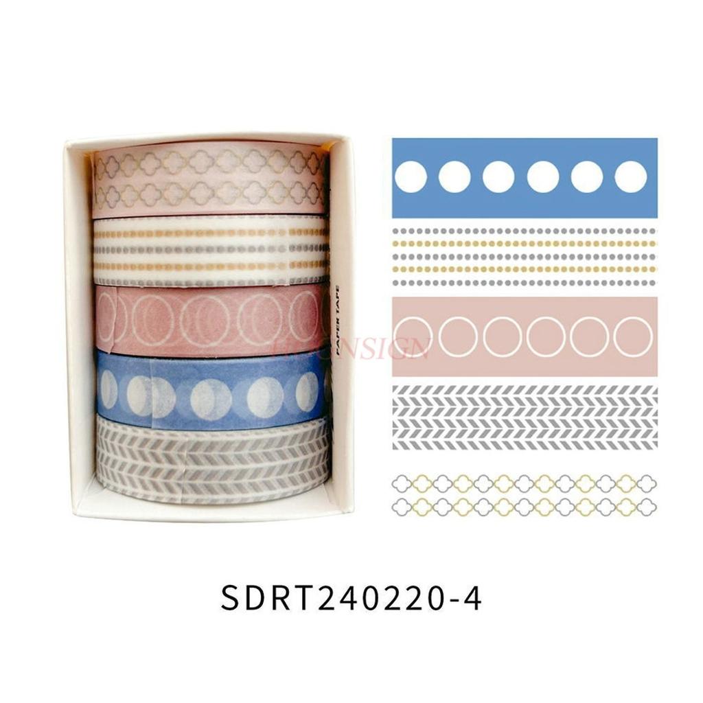 One Box/5 Rolls Retro Art Handheld Stickers High Beauty Film Cute Packaging Basic DIY