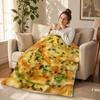 Pătură Flanelă cu Clătite Distractive, Pătură de Odihnă Creativă cu Model Realist de Clătite, Pătură Moale Confortabilă pentru Canapea, Fotoliu, Birou, Cameră de Cămine