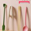 High-Temperature Resistant Silicone Cutlery Set: Portable Spoon, Chopsticks, Tongs, and Double-Head Scraper for Office Workers