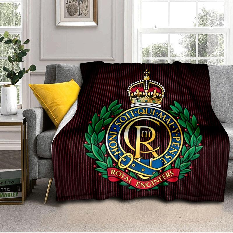 Königliche Pioniere Wappen Emblem Decke Geeignet für Sofas, Betten, Büros und Camping - Perfektes Geschenk für Halloween Weihnachten