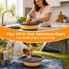 2 Pack Portable Plastic Dishpan 9.06 Inch 12.6 Inch Size Round Wash Basin Foldable Hanging Design Basins Kitchen