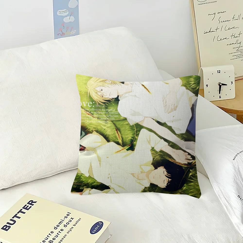 Crime anime BANANA FISH   Office Cushion Pillowcase Car Cushion Cover45X45CM Lumbar Pillowcase Sofa Pillowcover