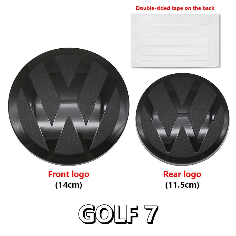 abcd1 2pcs Front Rear Emblem For VW Golf 5 6 7 7.5 8 Modified Black Flat Mirror Logo Cover Stickers Accessories Extra Pro Plus Value