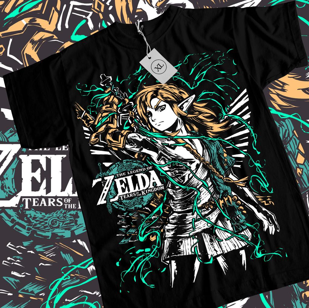 The Legend of Zelda T-shirt Link To The Past Graphic Print Black Shirt All Size