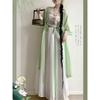 Set Hanfu Stile Dinastia Song per Donne - Manica a Velo Gonna Pieghettata Outfit Cinese Migliorato per il Pendolarismo Quotidiano