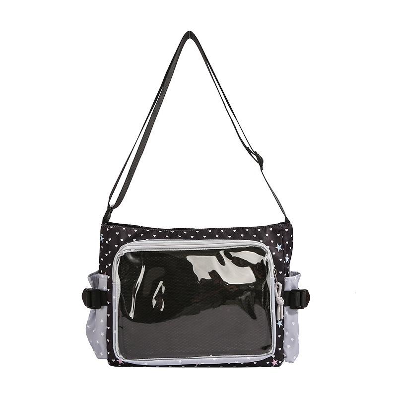

College Daily Versatile Transparent Pain Bag One Shoulder Class Book Loading Two-Dimensional Bag Female Crossbody Bag Casual Pain Bag