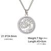 Tree of Life Clear Zircon Round Pendant Necklace Women Stainless Steel Gold Color Neck Chains Luxury Jewelry Wedding Gift
