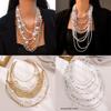 Geometric Long Chain Necklace For Women With Metal Pendant And Trendy Style