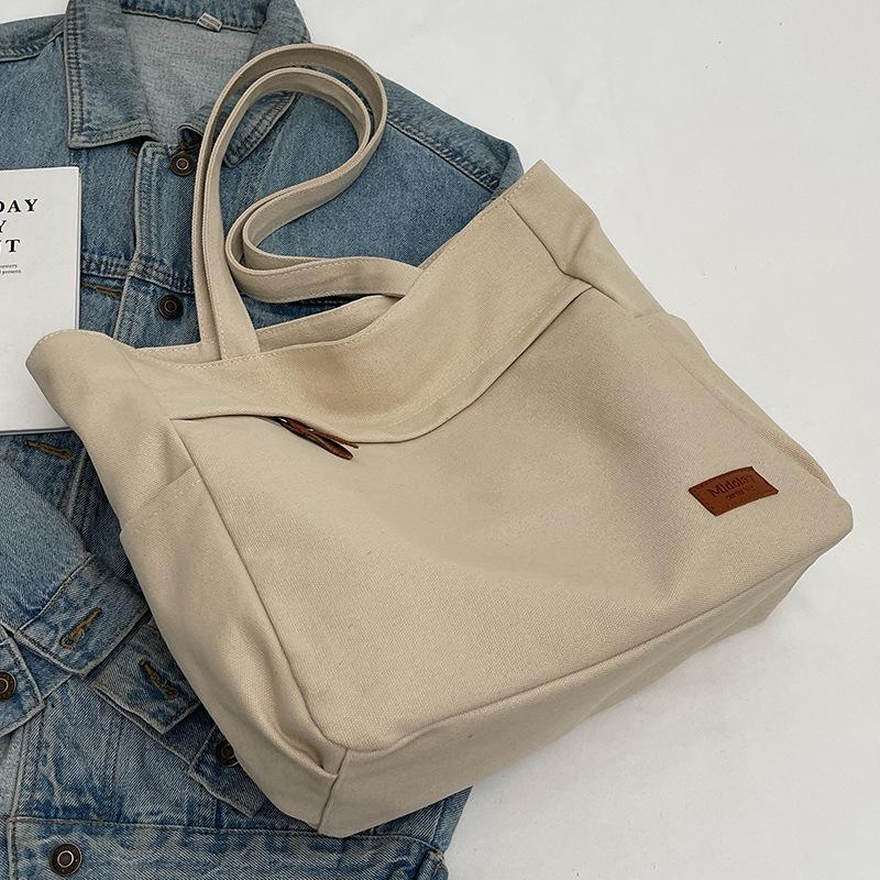 

Жіноча Універсальна Сумка-Тоут Велика Місткість Полотняна Сумка Однотонна Ручна На плече Модна