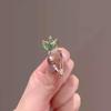Elegant Pink Crystal Carrot Brooch for Women - Unique, Simple Design with Anti-Exposure Shirt Collar Buckle.
