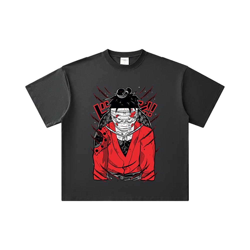 260 GSM Double Yarn 32 Count 100% Cotton One Piece V26 Luffy Wano Print Unisex Heavy Cotton T Shirt
