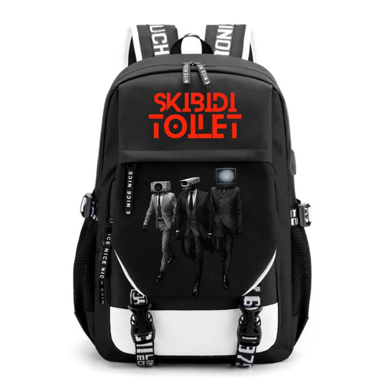Skibidi Toilet Trend Simple Couple Junior High School Student College Student School Bag Fashion Large Capacity Shoulders