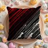 Modern Red Black Color Pillow Case Soft Plush Fabric DoubleSided Printed Cushion Cover Warm Winter Sofa Pillow Case