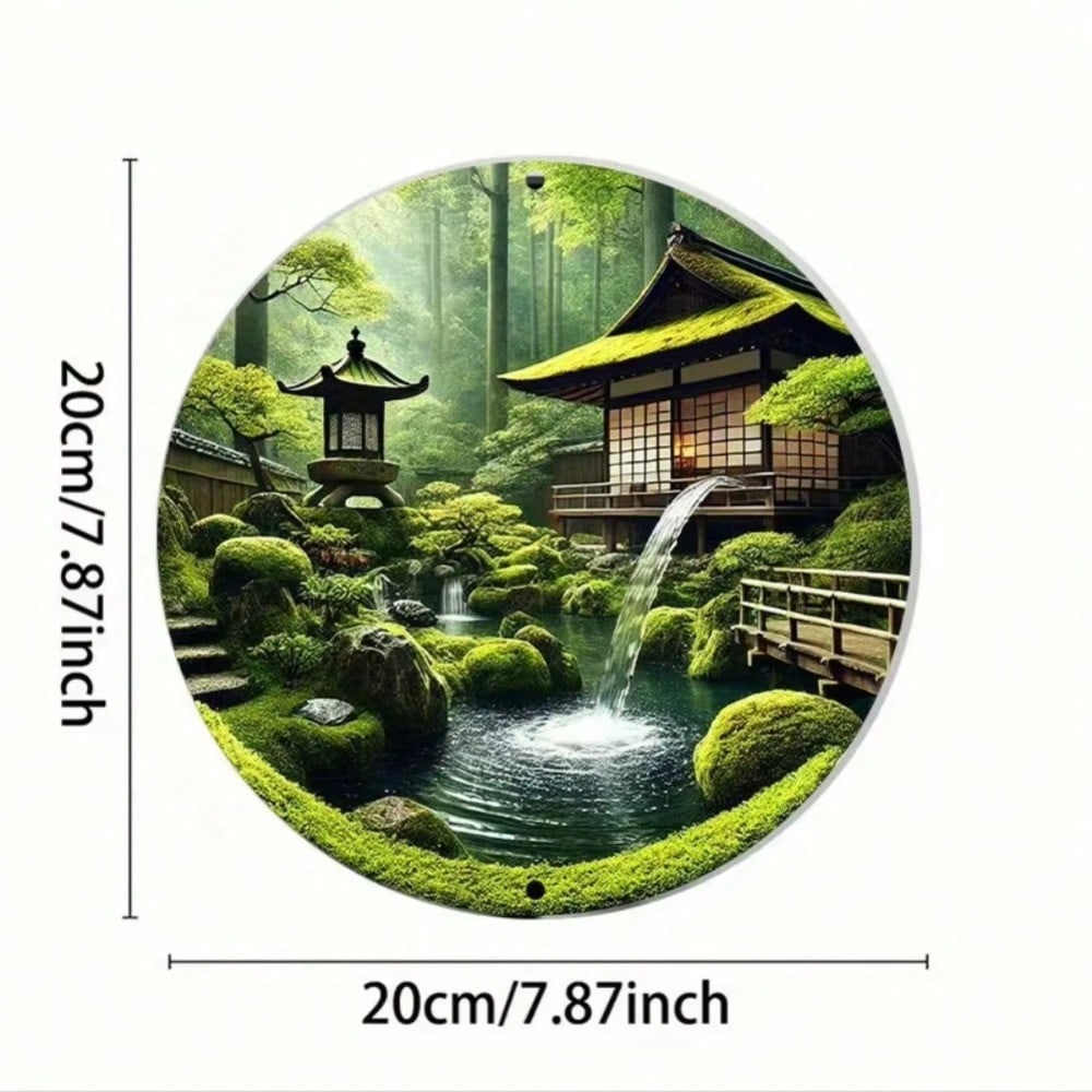 Etichetta per Arte da Parete in Metallo Stile Zen Decorazione per la Casa per Interni Esterni Soggiorno Bagno Cucina
