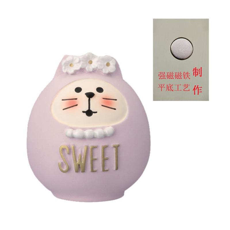 Japanese cat refrigerator sticker, grocery zakka cute bread coffee shop decoration gift miniature resin ornament