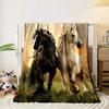 Black and White Horses Printed Blanket bedroom Blanket for Livingroom Couch lunch break Soft throw for Friend's festival Gift