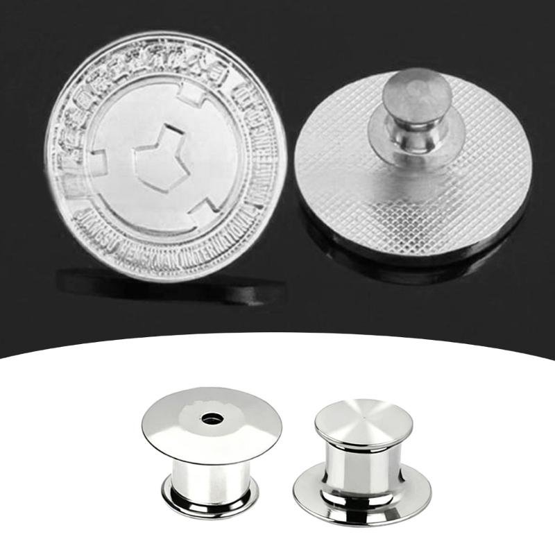 Anstecknadel-Rückseiten für die Reparatur von Abzeichen und für Broschenprojekte, Metall-Kupplungsrückseiten mit flachem Kopf in Silberton mit 1 cm Basis für das DIY-Herstellen von Anstecknadeln