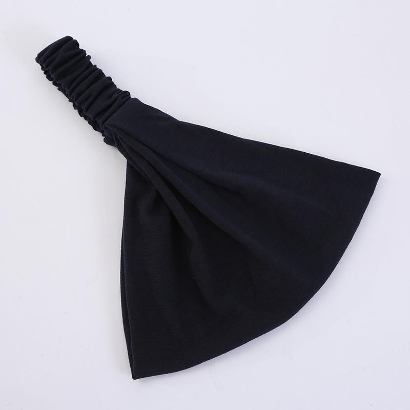 1Pcs Makeup Hair Headwrap Women Cotton Headband Turban Solid Color Elastic Hair Bands Yoga Hairband 2In1 Bandana Hair Accessory