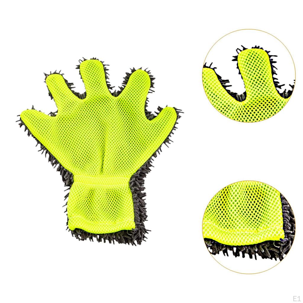 Car Wash Mitt Detailing Accessory Good Absorbency Chenille Scratch Cleaning Glove Home