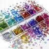 12-Color Star Sequin Nail Stickers - Laser Hollow DIY Art Material