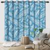 Feather Pattern Curtains Set Polyester Double Layer Window Living Room Home Interior Size Curtain Light Blocking For Area Made Of