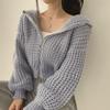 Autumn/Winter 2025 Chunky Knit Hooded Cardigan - Lazy Style Women's Loose Turn-Down Collar Sweater