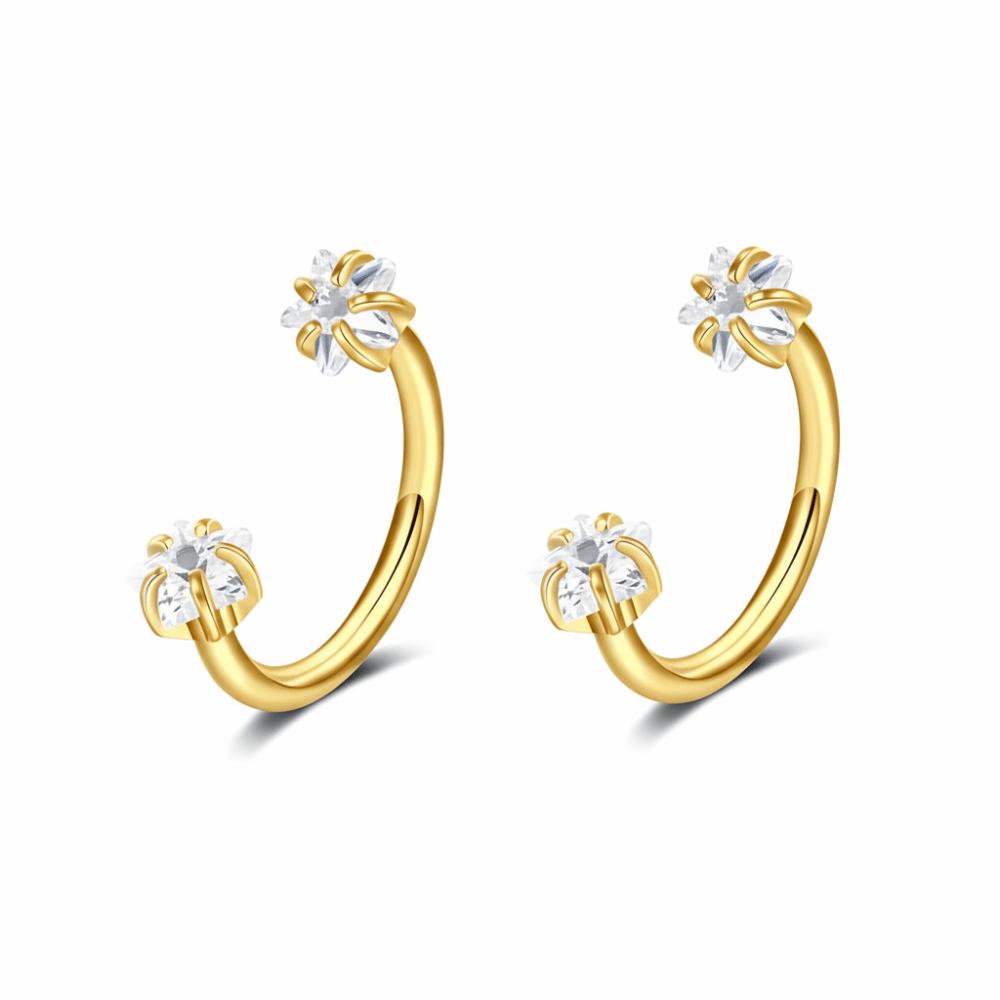 2 PCS Elegant Nose Ring Stainless Steel Daith Piercing Jewelry Cartilage Helix Earrings  Daily