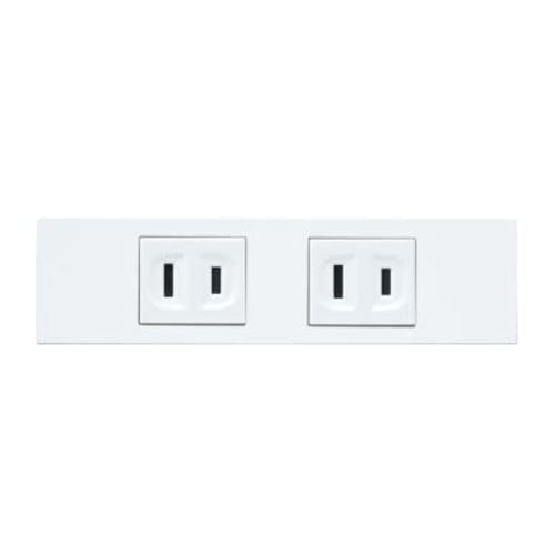 Panasonic S Plate Embedded Double Outlet Set Matte Finish Ceramic White WN100215CW