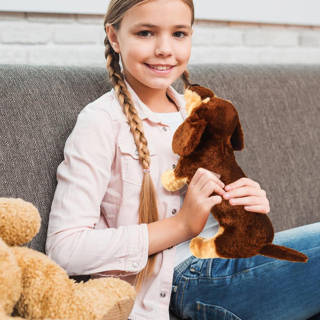 32cm Dachshund Dog Stuffed Animal Plush Toys Sausage Dog Dolls 3D Dog Plush for Girls Birthday Xmas Bedtime Gifts Kids Toy Funny