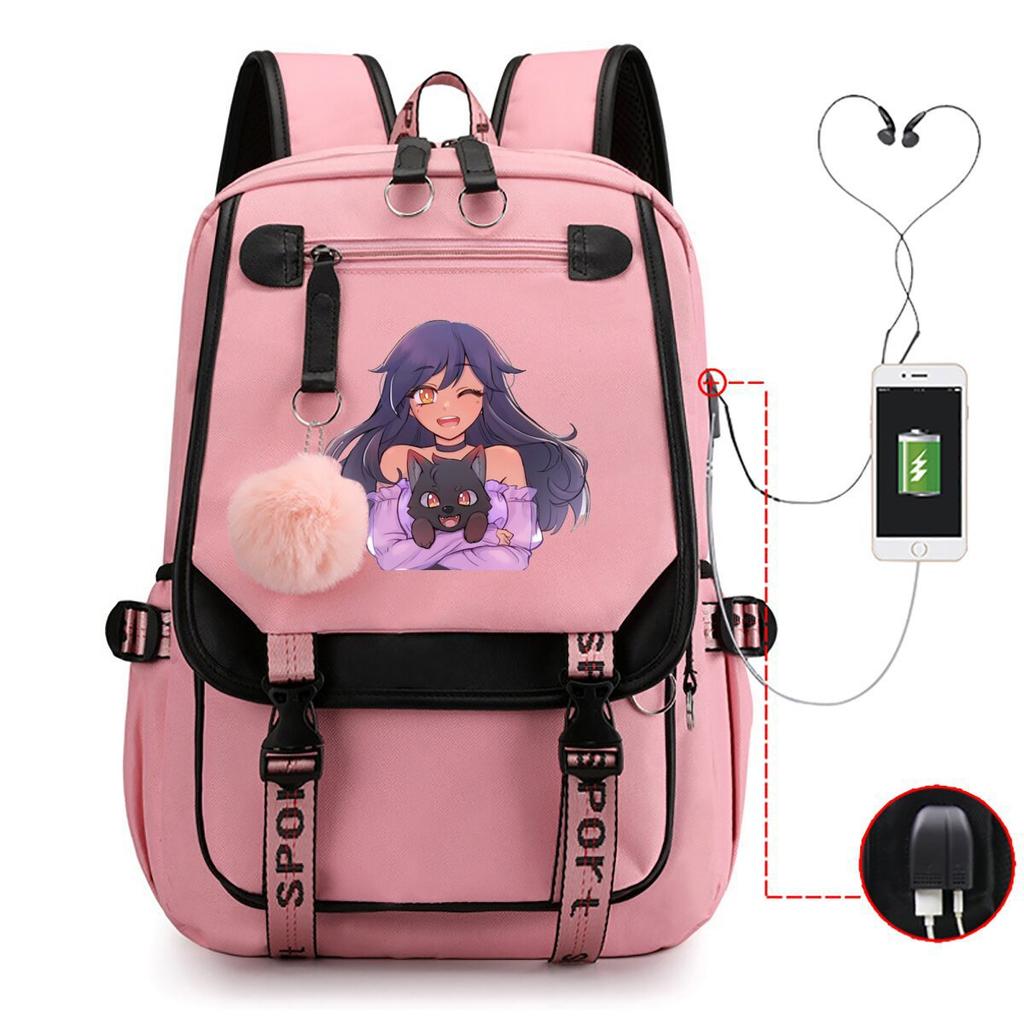 My World Harajuku Leisure Backpack Junior High School Student Elementary School Student Multifunctional USB School Bag Female