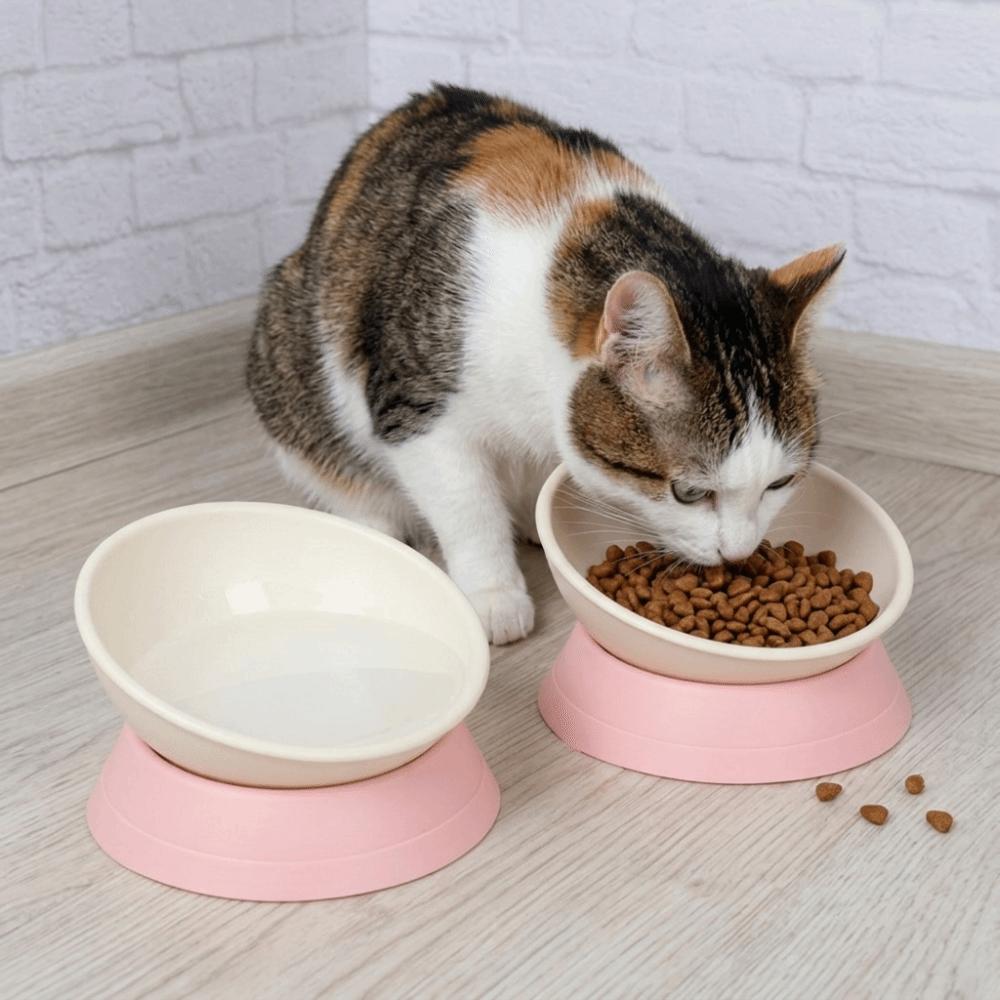 Anti-Tip Tilted Pet Bowl Adjustable Angle Neck Care Bowl Food & Water Bowl Neck Protection