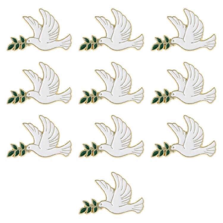 

Set of 10pcs Peace Bird Brooch Pin With Tree Branch Detail Design Easy To Pair Outfits For Any Event Secure Closure 1